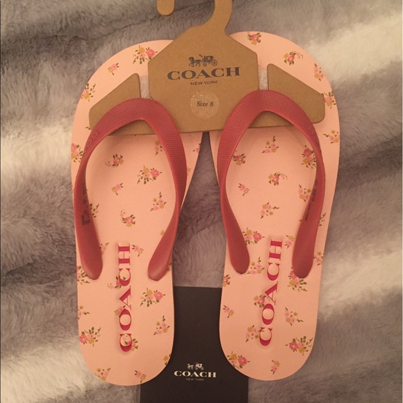 Coach Shoes - Coach Daisy Print Flip Flop Sandals 8 Pink